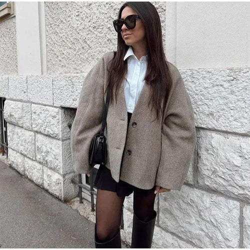 Damen Oversized Wolle-Blazer EB