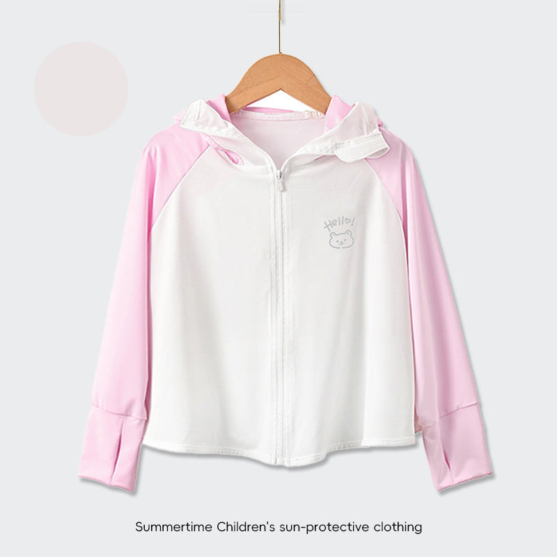 Kinder UV-Schutzjacke mit Kapuze und leichten atmungsaktiven Eigenschaften EB