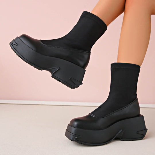 Damen Plateau-Sneaker mit elegantem Sockendesign und rutschfester Sohle EB