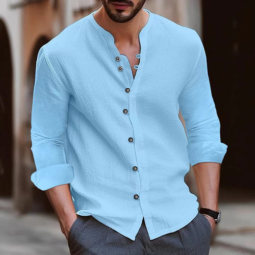 Herren Elegantes Hemd mit Knopfleiste und strukturiertem Design EB