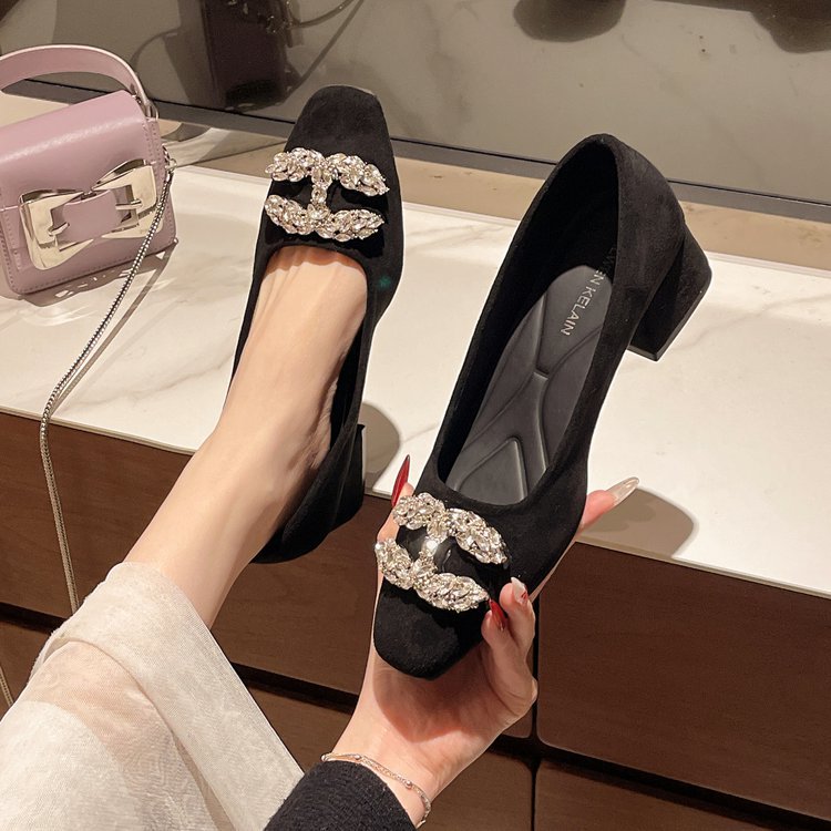 Damen Designer-Blockabsatzpumps mit Glitzerakzenten EB
