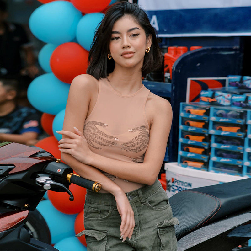 Damen Sportliches Funktionsoberteil mit auffälligem Hand-Design EB
