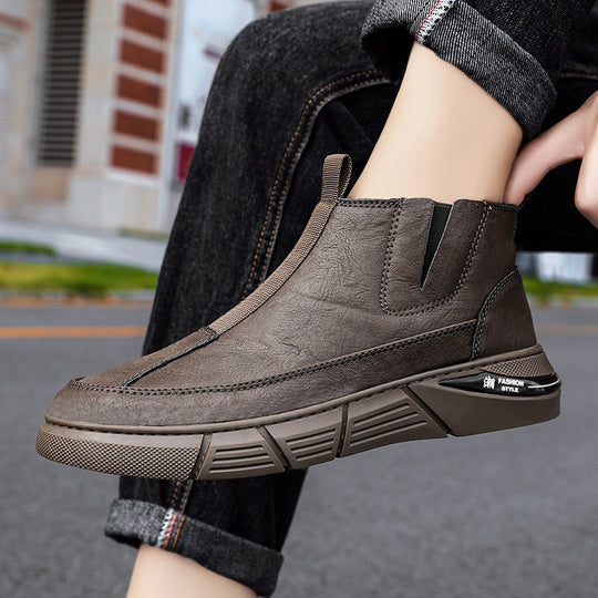 Damen Modische Freizeit Stiefeletten mit seitlichem Reißverschluss und rutschfester Sohle EB