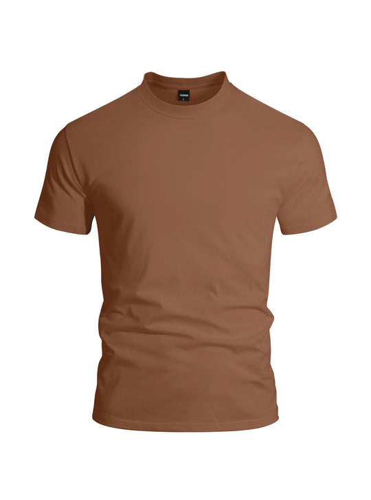 Herren nan eng anliegendes Rundhals-Basicshirt aus Singlejersey mit verstärktem Nackenband EB
