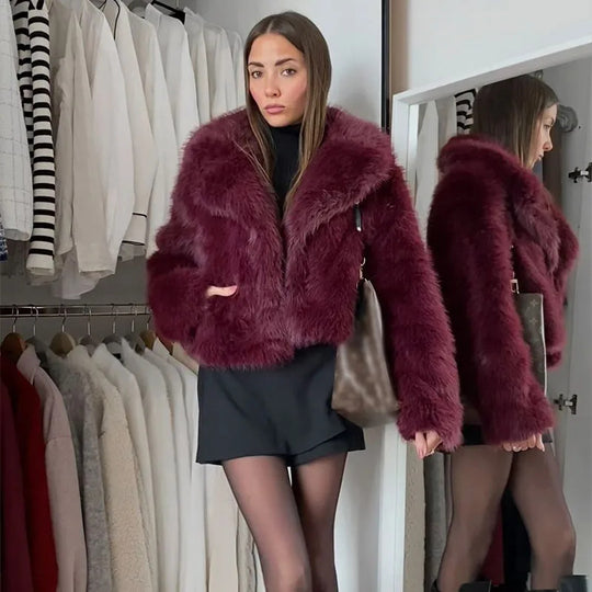 Damen Kuscheliger Fleece-Mantel EB