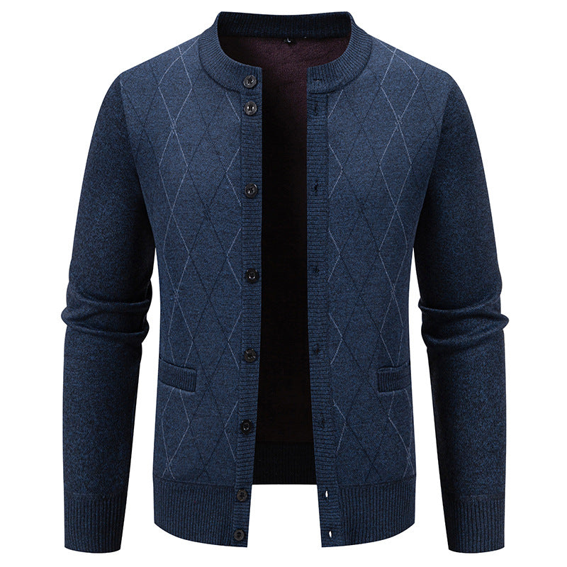 Herren Strickjacke mit modernem Rautenmuster EB
