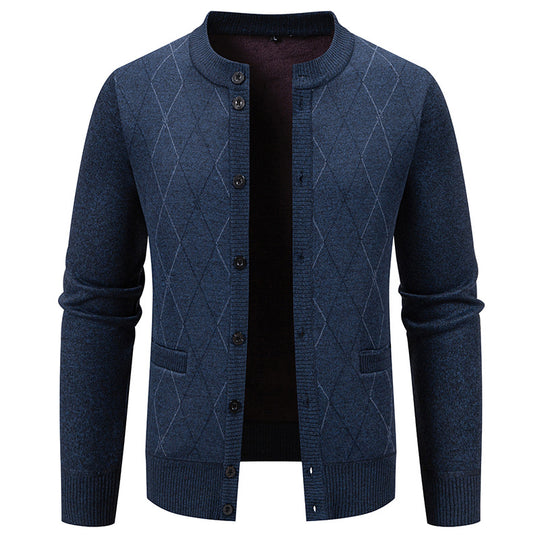 Herren Strickjacke mit modernem Rautenmuster EB