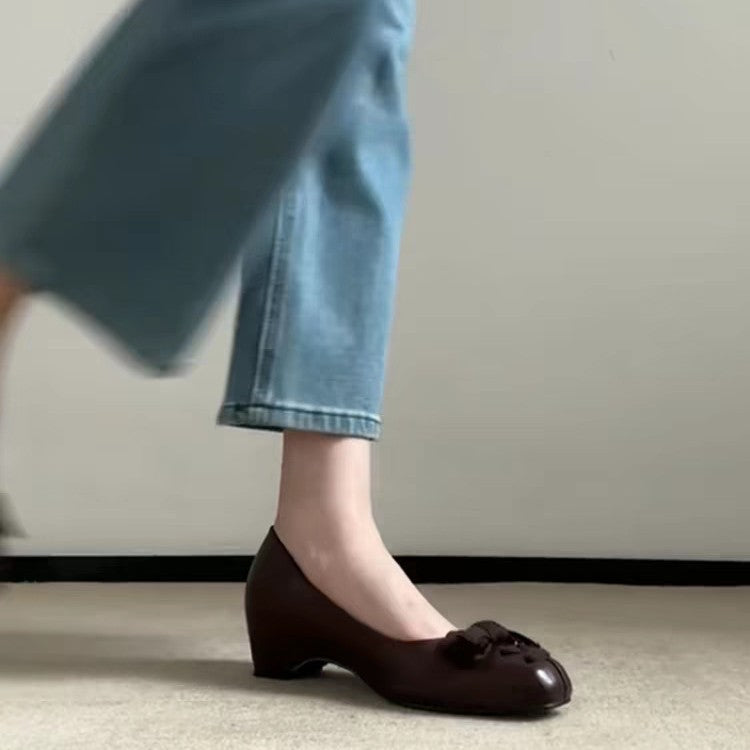 Damen elegante Ballerinas mit hochwertiger Schleifenapplikation EB