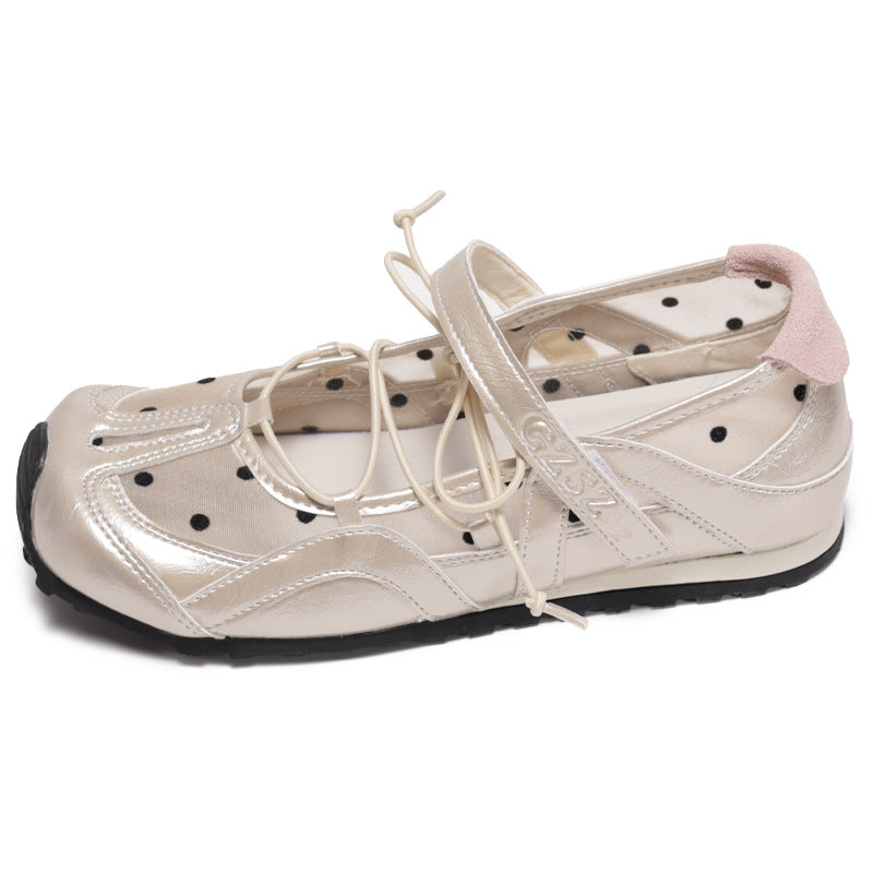 Damen elegante Ballerinas mit Punkten EB