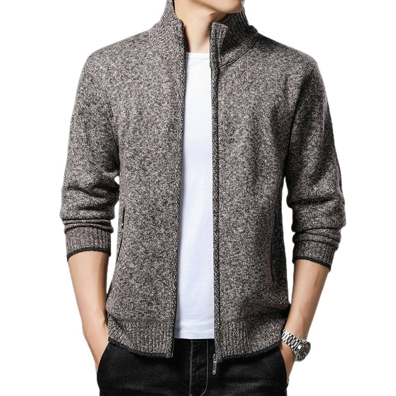 Herren Fleecejacke mit hochgeschlossenem Kragen und praktischen Reißverschlusstaschen EB