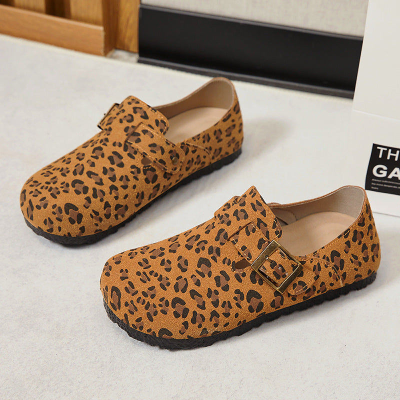 Damen Bequeme Mokassins mit originellem Leopardenmuster EB