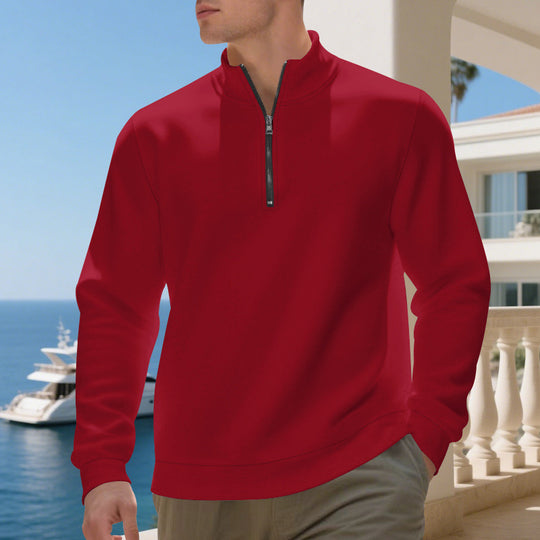 Herren sportlicher Pullover mit halbem Reißverschluss und atmungsaktiver Struktur EB