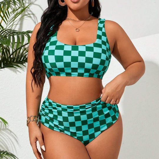 Damen Bikini-Set mit modischem Karomuster EB
