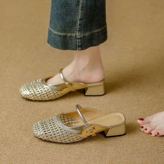 Damen modische Mules mit Glamourösen Details EB