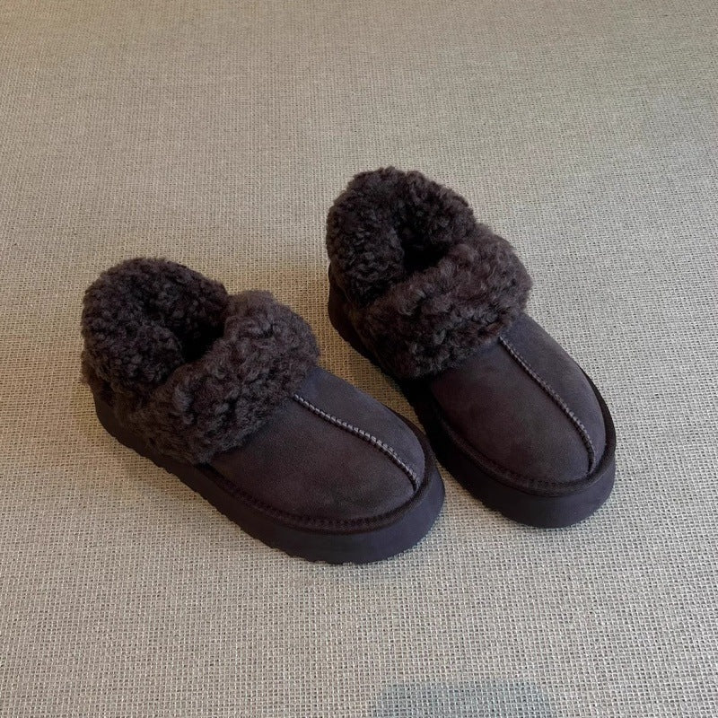 Damen Gemütliche Fell-Clogs mit weichem Innenfutter und rutschfester Sohle EB