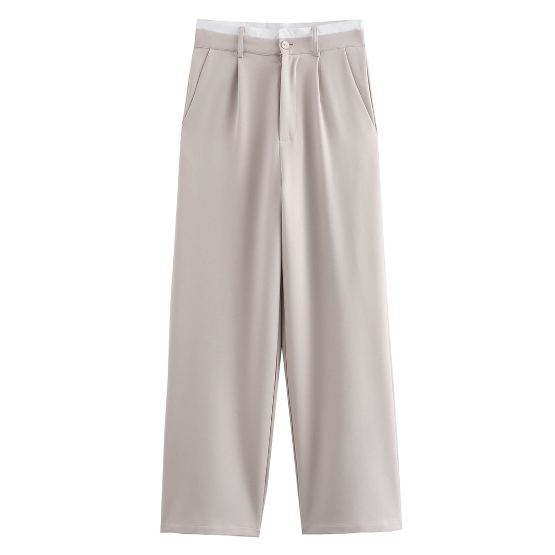 Damen weit geschnittene Lounge-Hose mit elastischem Bund und seitlichen Taschen EB