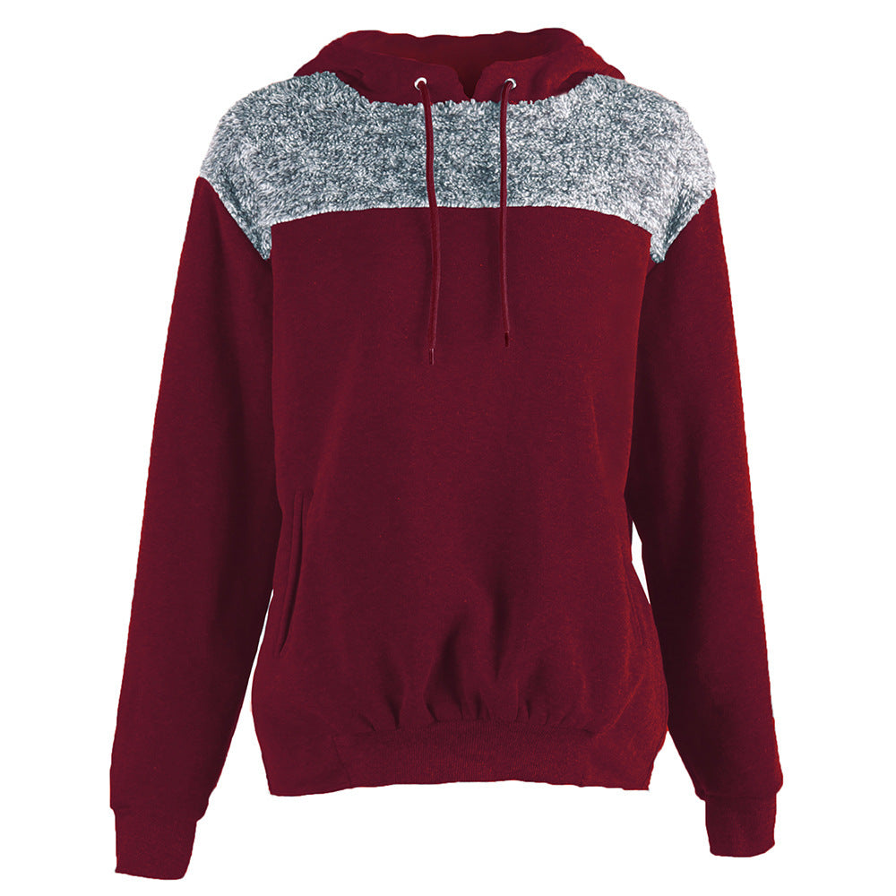 Damen Kapuzenpullover mit stylischem Kontrastdesign und elastischem Saum EB