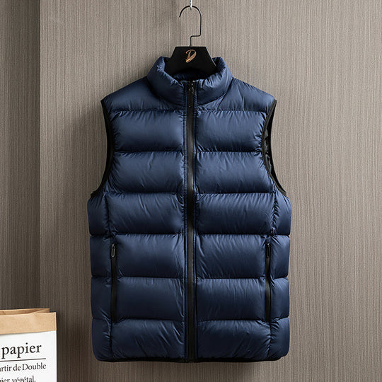 Herren Packbare Daunenimitat‑Steppweste mit hohem Kragen und wasserabweisender Oberfläche EB