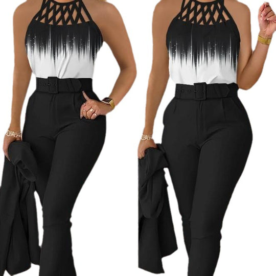 Damen Eleganter Jumpsuit mit raffiniertem Schnürdesign EB