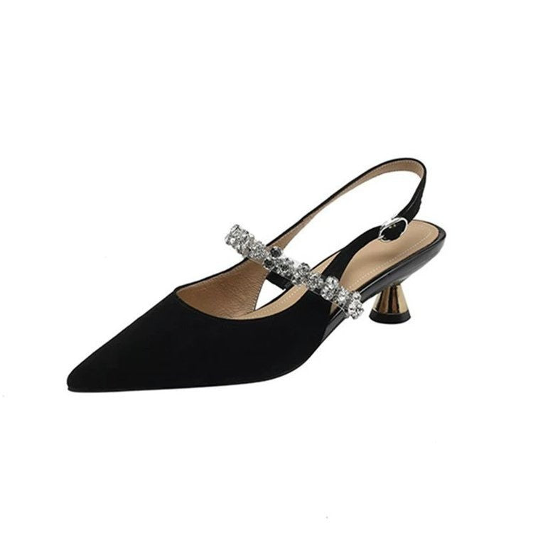Damen Slingback-Pumps mit glamourösem Strass-Detail EB