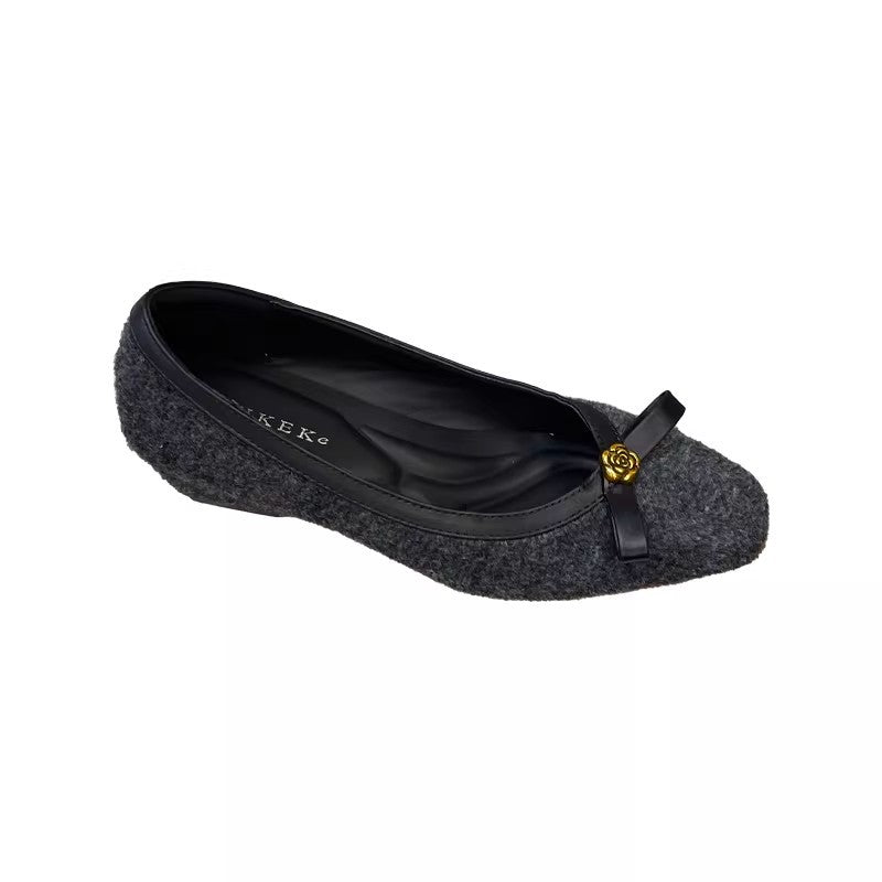 Damen Ballerinas mit elegantem Schleifenakzent und hochwertigem Veloursleder EB