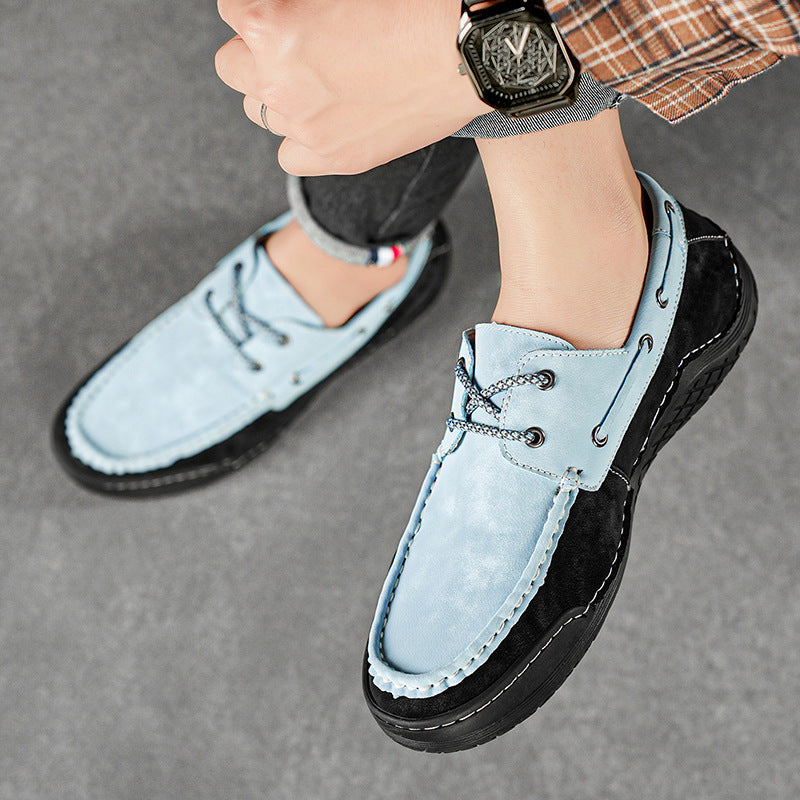 Herren Freizeit Leder Schuhe mit Wasserabweisender Sohle EB