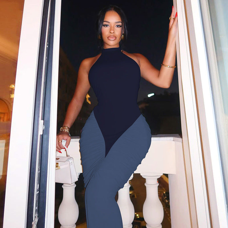 Damen Elegantes Langarm-Oberteil mit hoher Taille und Raffung EB