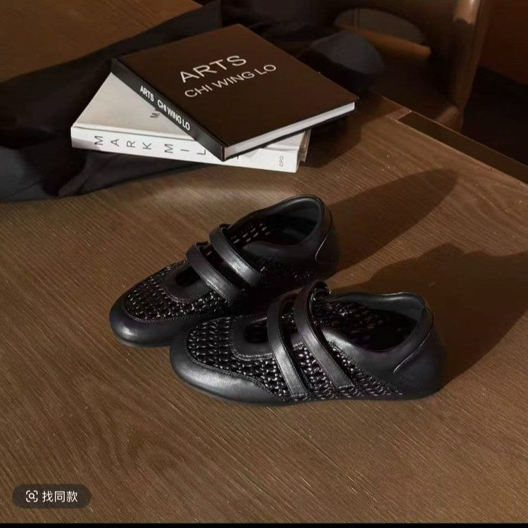 Damen Bequeme und stylische Freizeit-Ballerinas mit verstellbarem Riemchen EB