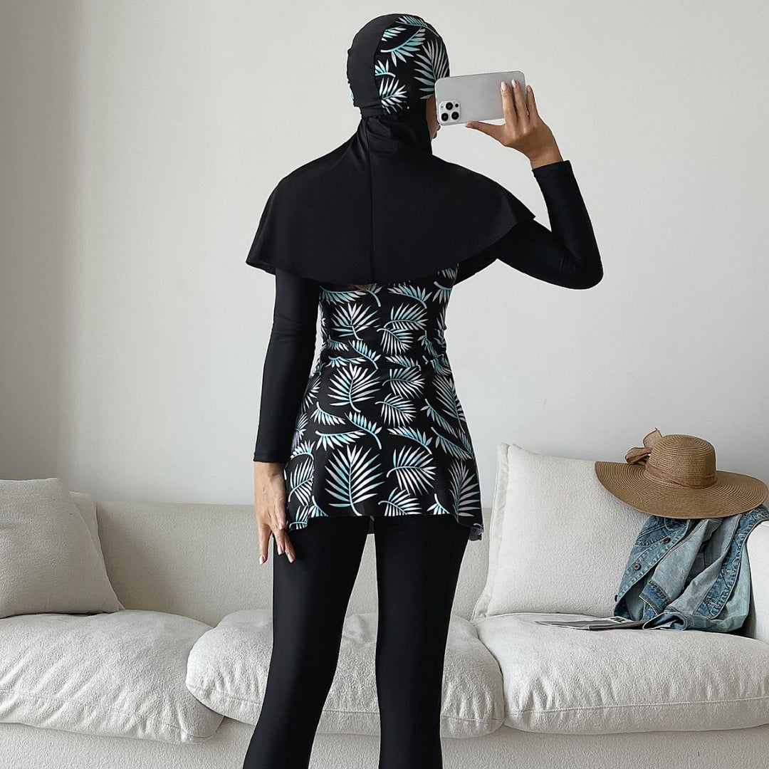 Damen Modisches 360-Grad-Schwimmanzug mit integrierter Hijab EB