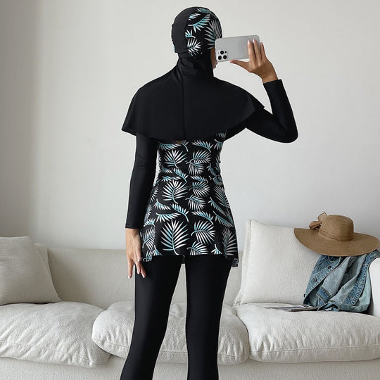 Damen Modisches 360-Grad-Schwimmanzug mit integrierter Hijab EB