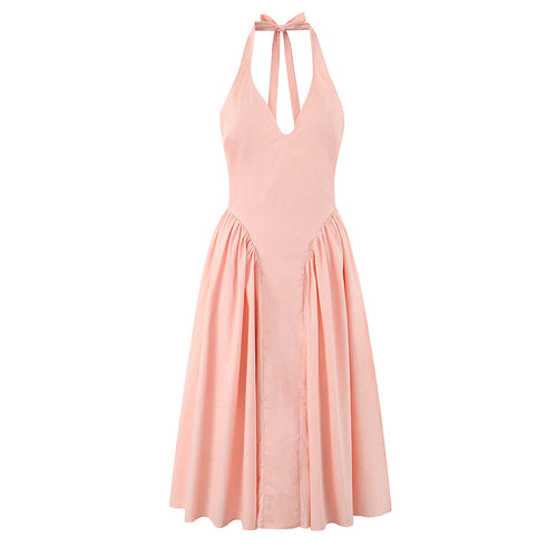 Damen Maxikleid mit tiefem V-Ausschnitt und Pommes-Rockdesign EB