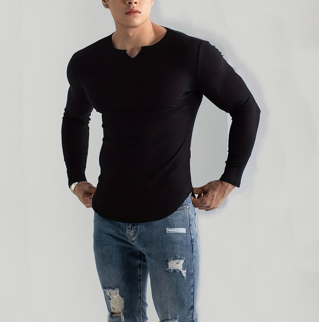 Herren Langarmshirt mit innovativer Rippstruktur EB