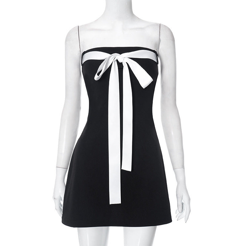 Damen Bandeau-Kleid mit dekorativem Schleifenelement und figurbetontem Schnitt EB