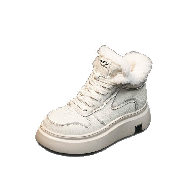 Damen High-Top Sneakers mit kuscheligem Fellrand und dämpfender Sohle EB