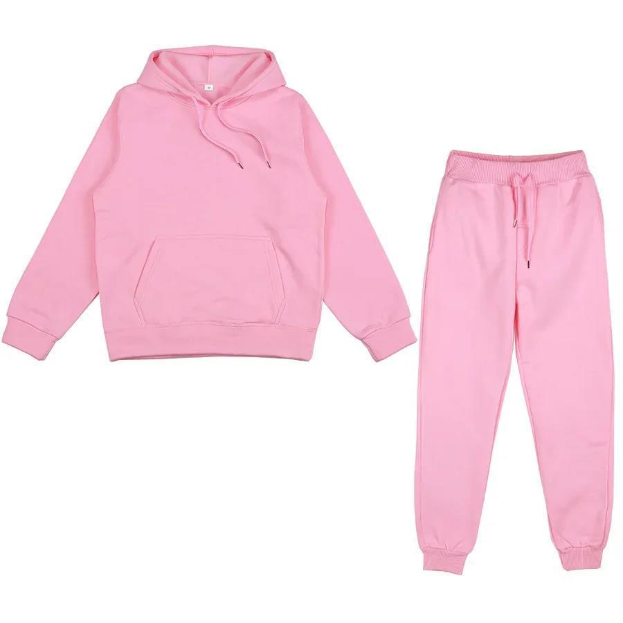 Unisex weiches Lounge-Set mit Oversize-Hoodie, taillenhoher Jogginghose und geripptem Knöchelabschluss EB