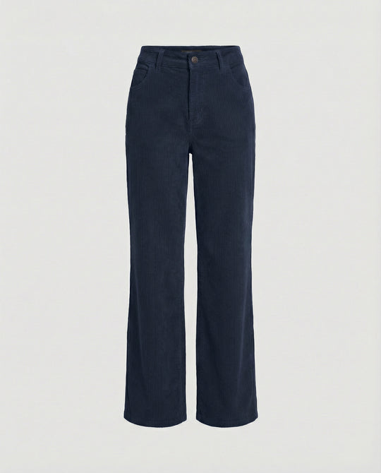 Damen Cordhose High Waist gerades Bein