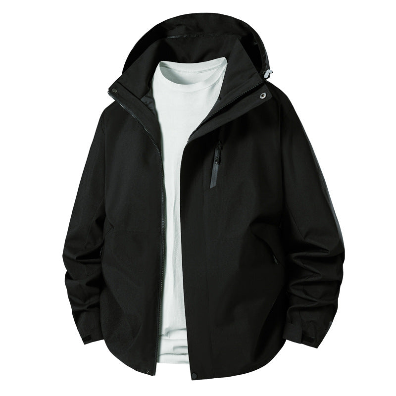 Herren technische Übergangsjacke mit verstellbarem Kapuzenrand EB