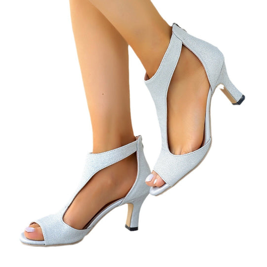 Damen Elegante Peeptoe-Pumps mit modischem Cut-Out-Design und komfortablem Absatz EB