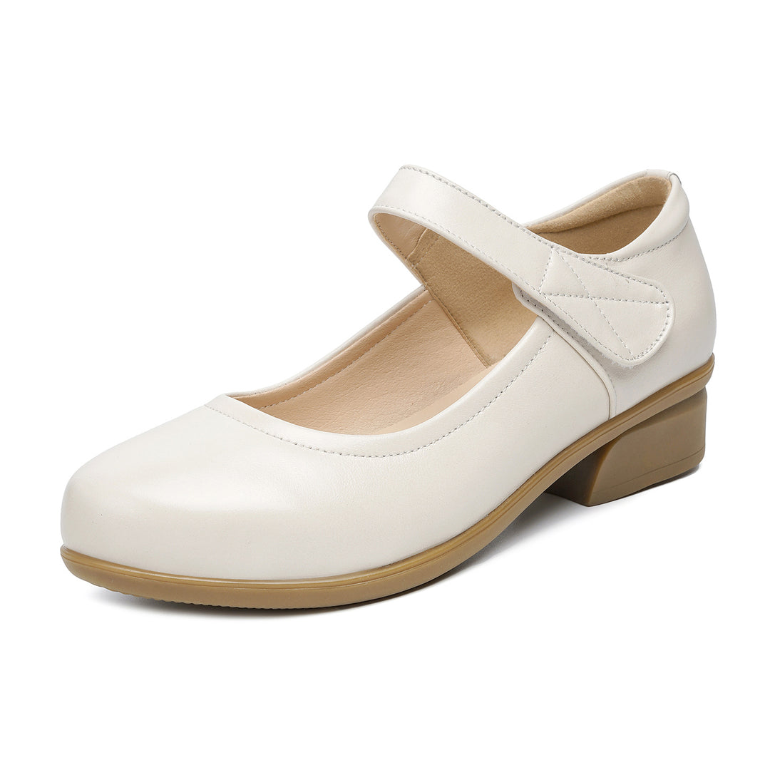 Damen Mary Jane Ballerinas mit verstellbarem Riemen und bequemem Fußbett EB