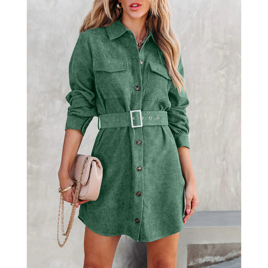 Damen Hemdblusenkleid mit komfortablem Schnitt und praktischen Knöpfen EB