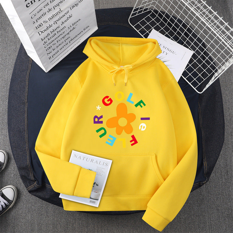 Damen Kapuzenpullover mit kreativem Blumen-Grafikdesign und bequemer Passform EB