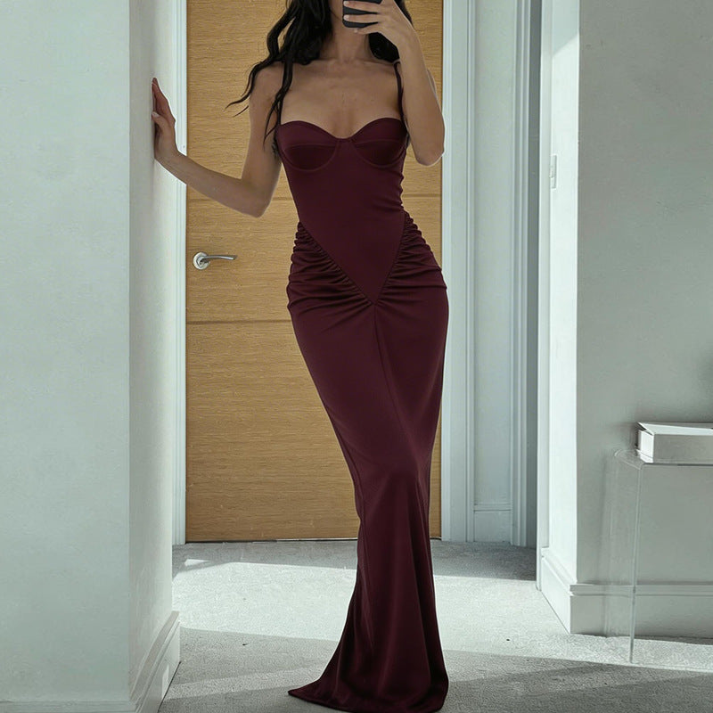 Damen Maxikleid mit Raffungen EB