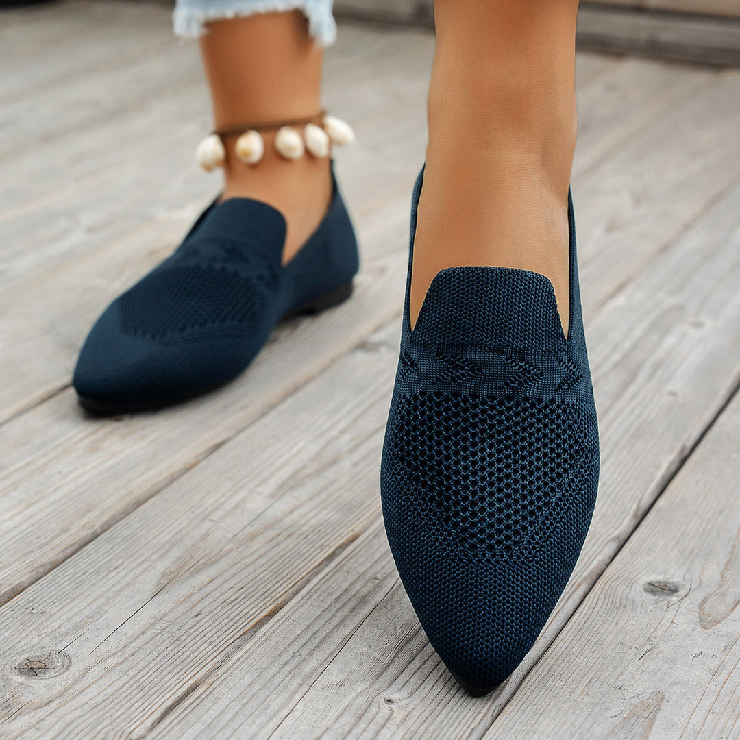Damen Ballerinas mit kreativem Hahnentrittmuster und flexiblem Fußbett EB