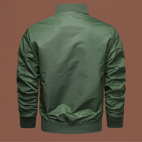 Herren nan leichte Nylon-Bomberjacke mit Ärmel-Reißverschlusstasche und elastischen Bündchen EB