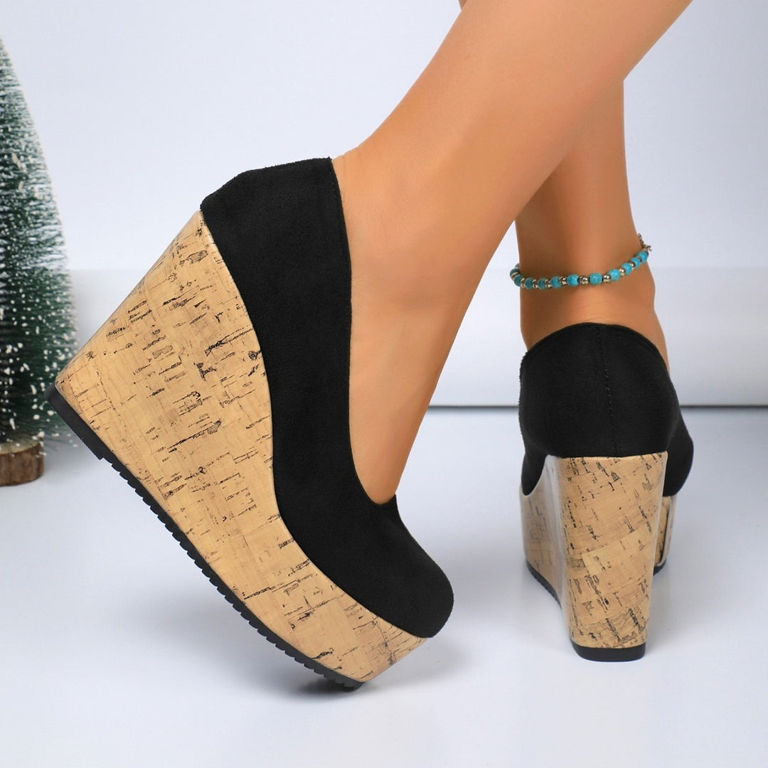 Damen Wedge-Pumps mit zeitgemäßem Kork-Design EB