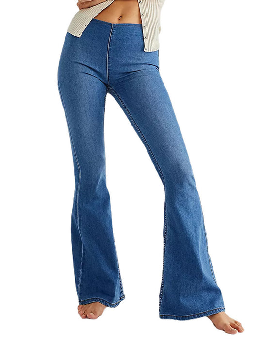 Damen Flared Jeans mit hohem Bund und figurbetontem Schnitt