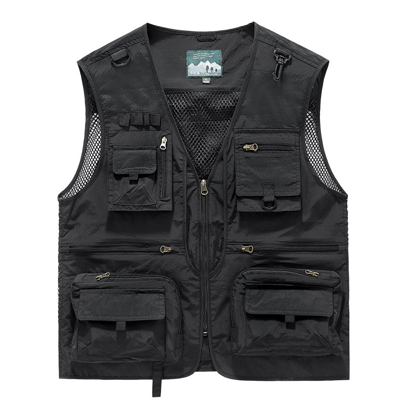 Herren nan multifunktionale Outdoor-Taktikweste mit zahlreichen Taschen und Netzbesatz EB