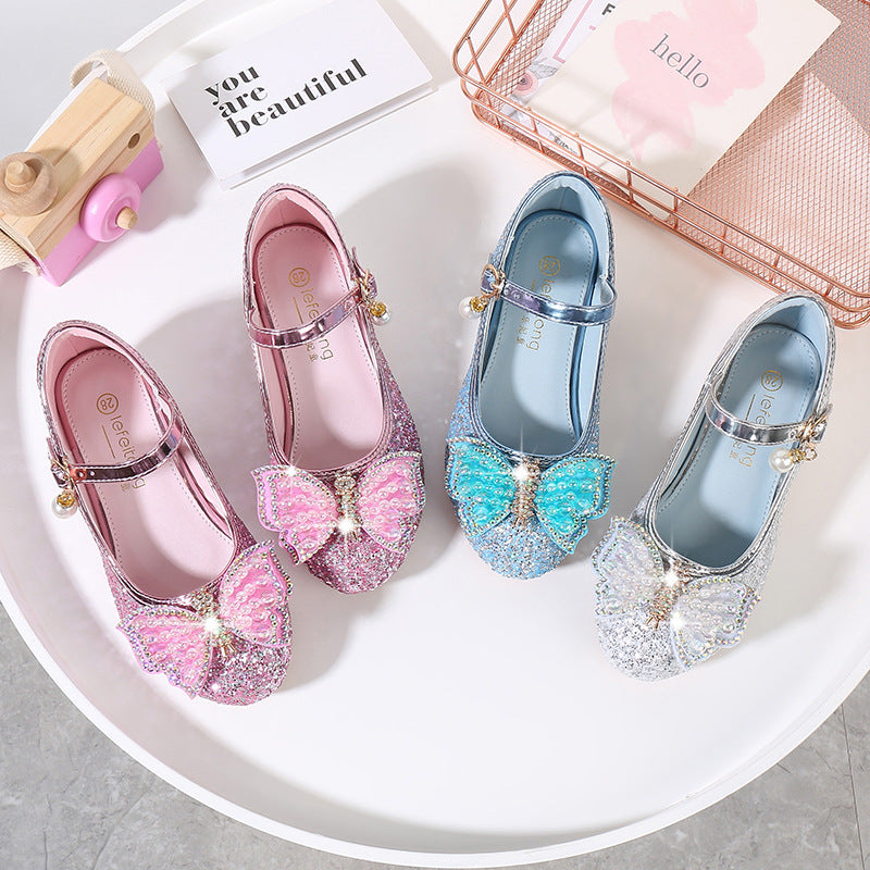 Mädchen Ballerina Schuhe mit Glitzer und schimmernden Applikationen EB
