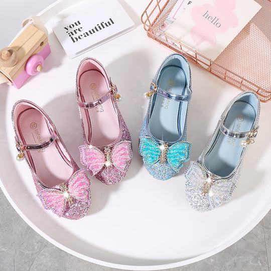 Mädchen Ballerina Schuhe mit Glitzer und schimmernden Applikationen EB