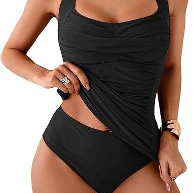 Damen Tankini Badeanzug mit femininem Schnitt und raffinierten Rüschen EB